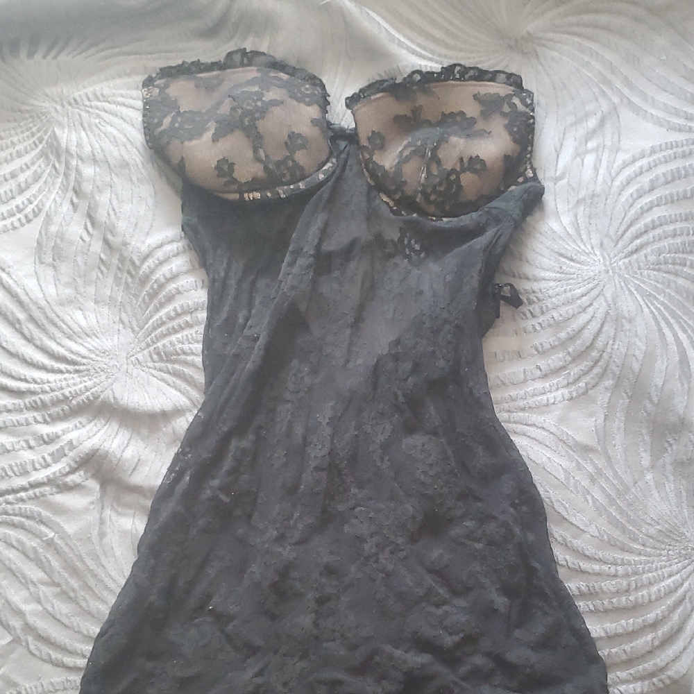 Victoria's Secret Black Lace Chemise